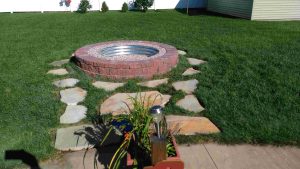 firepit flagstone professional landscaping lakeview michigan